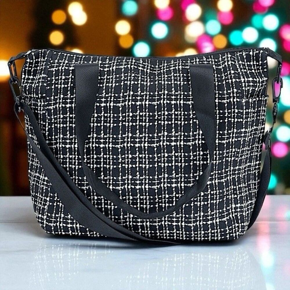 MYTAGALONGS Commuter Tote – TWEED Neoprene Work & Travel Bag 12.5"x6.75"x13" NWT